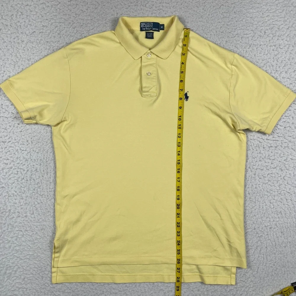 Polo Ralph Lauren Polo Shirt Mens Medium Yellow Short Sleeve Cotton Classic